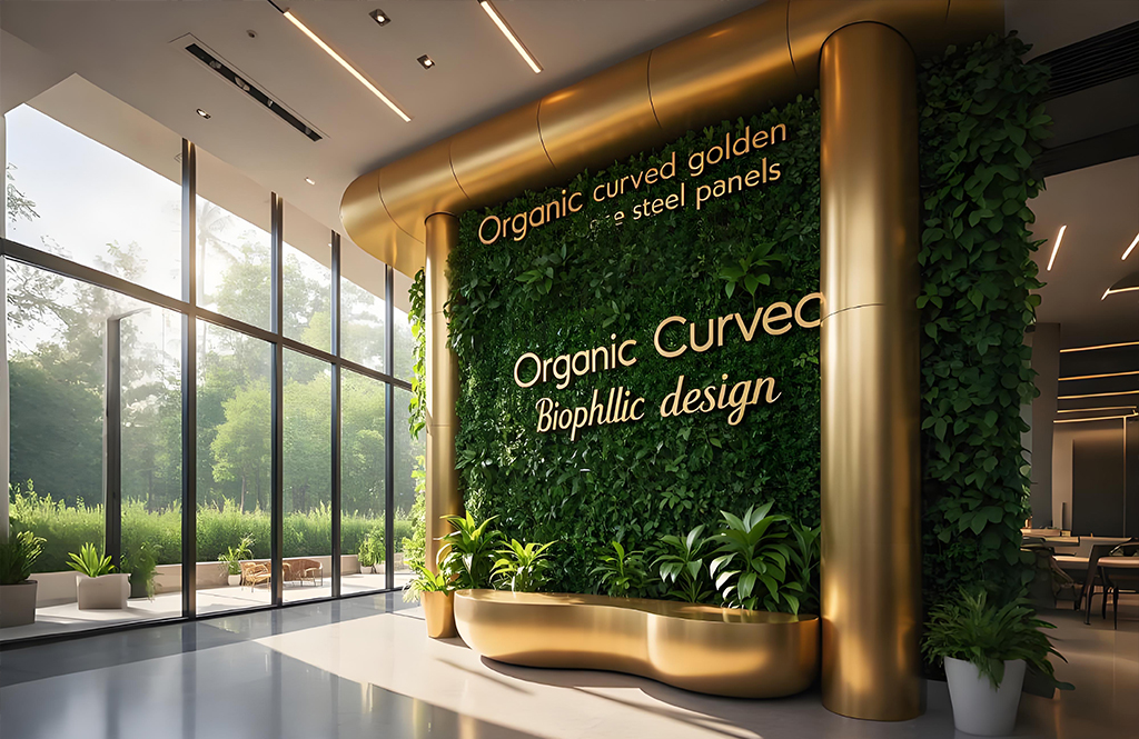 Green ecological theme stainless steel column Green ecological theme stainless steel column