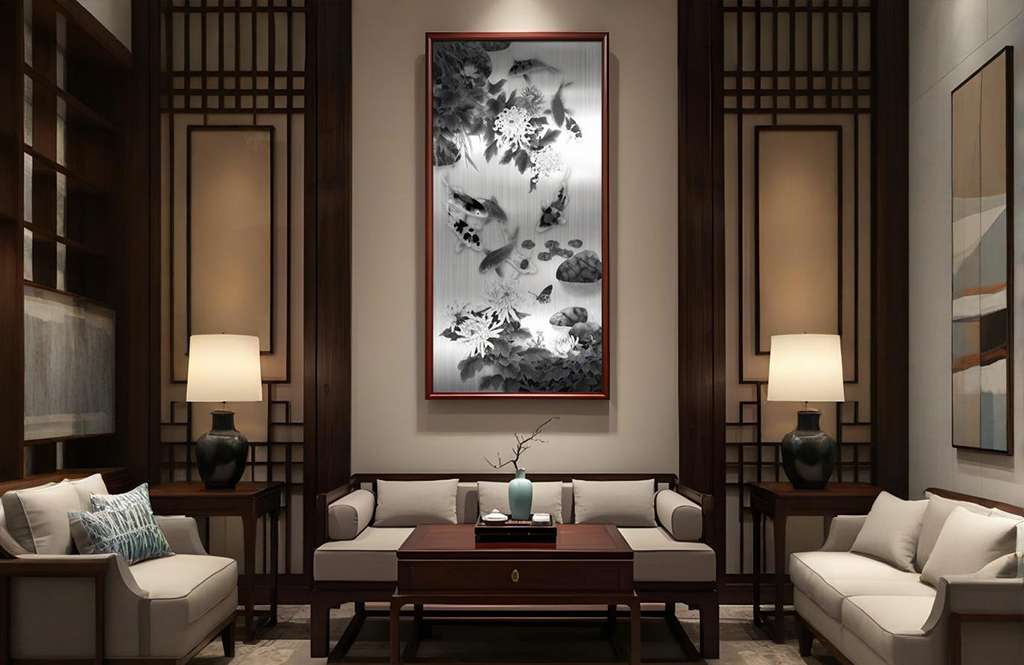 客厅不锈钢挂画