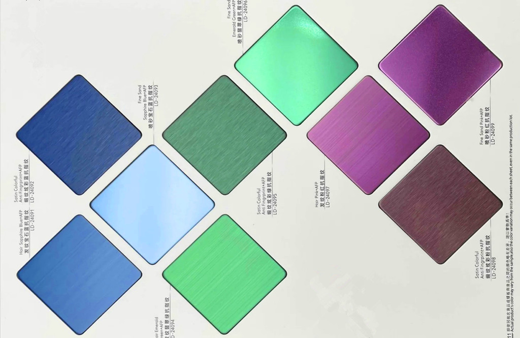 PVD vacuum-coated color stainless steel color card