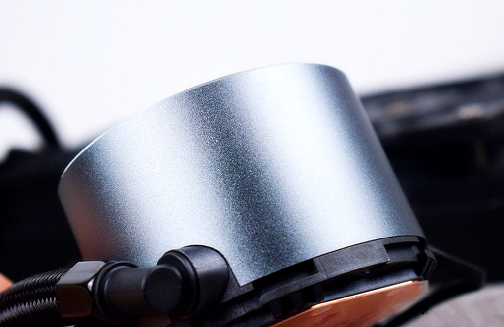 Sandblasted stainless steel housing