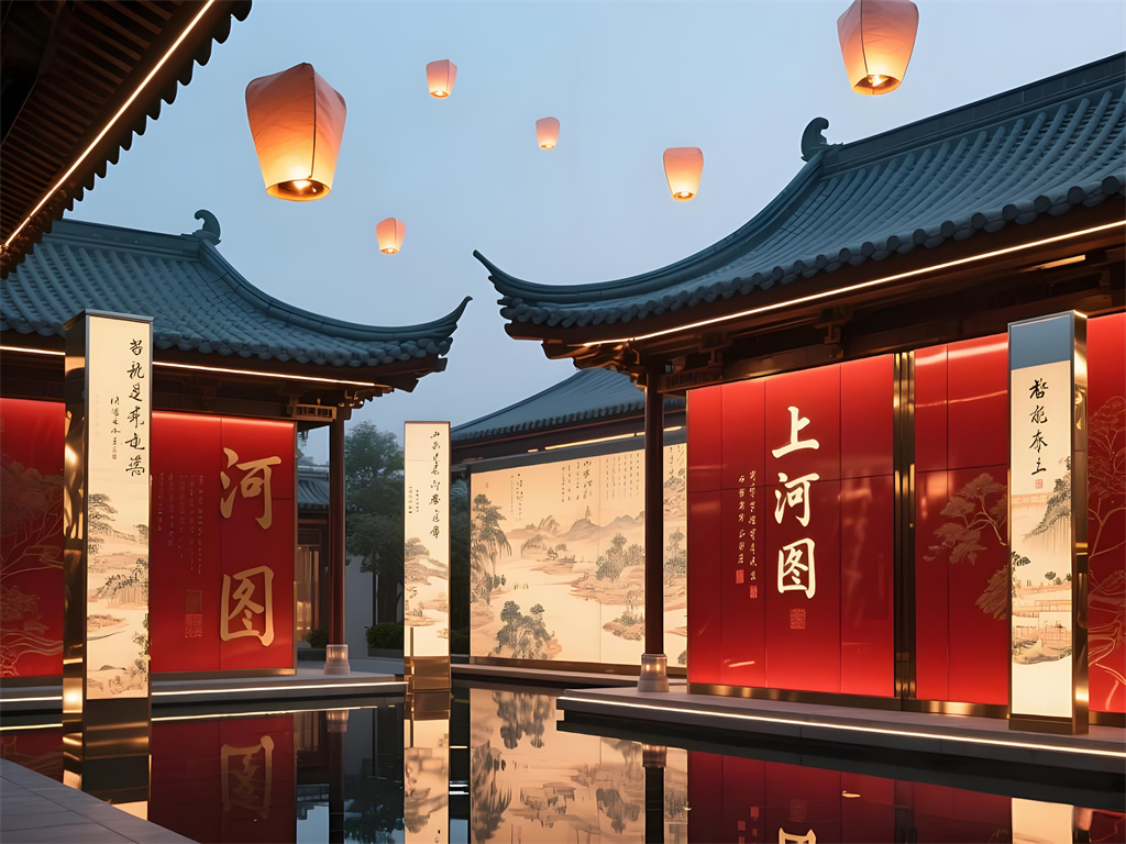 The vermilion Decorative stainless steel sheet is combined with the green gray Xieshan architecture
