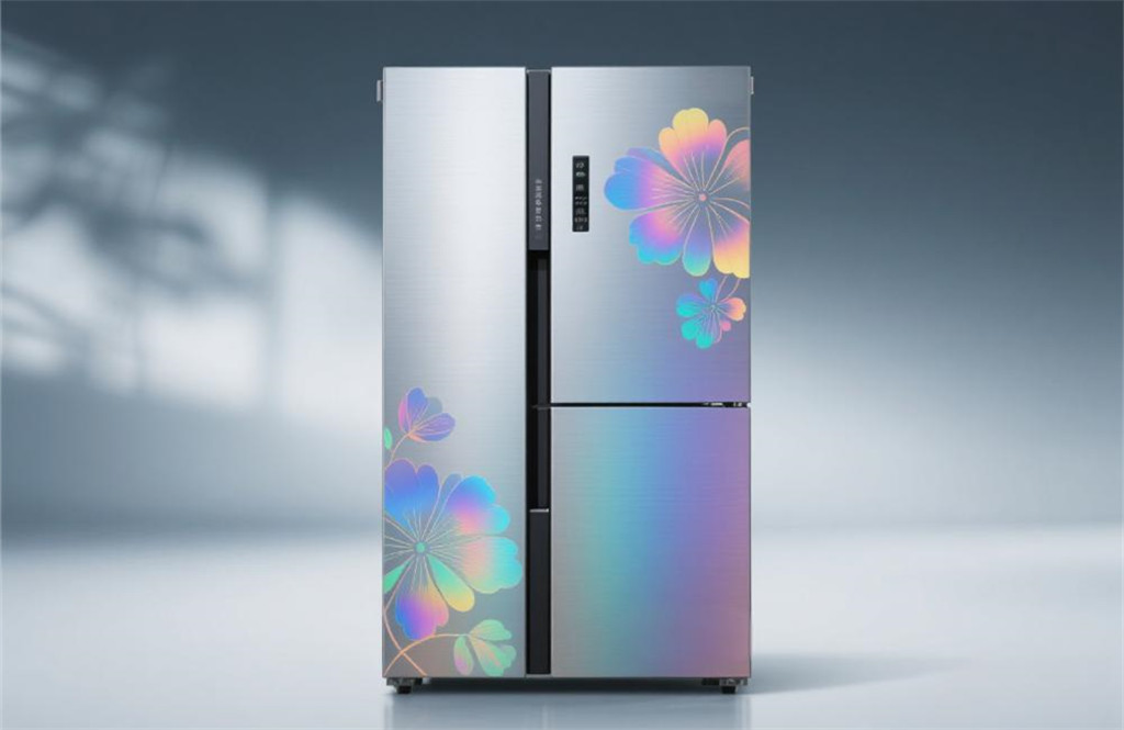 Refrigerator colored stainless steel panel
