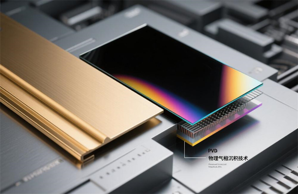 PVD coating forms a colored stainless steel surface PVD coating forms a colored stainless steel surface