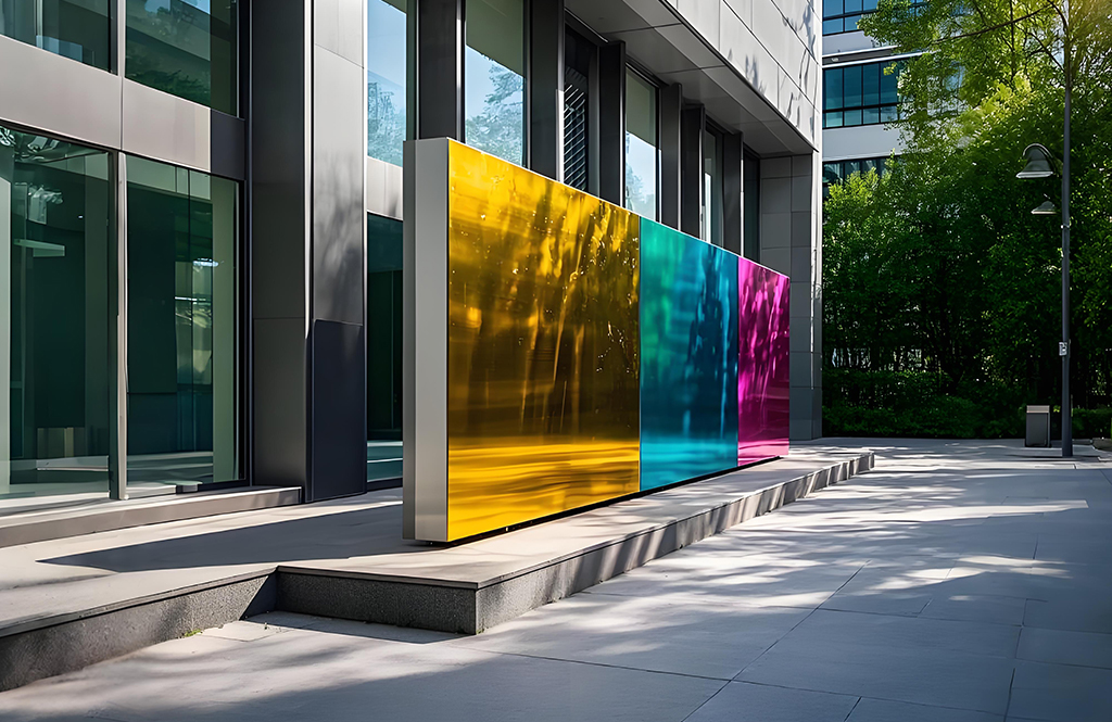 Decorated with colored stainless steel sheet