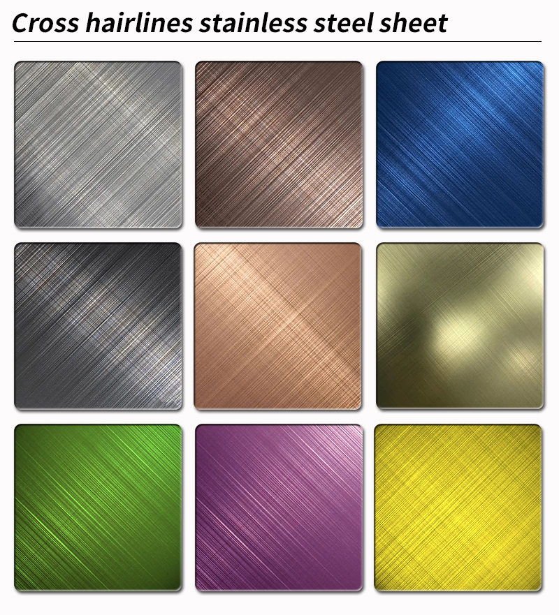 Colored cross hairlines stainless steel sheet