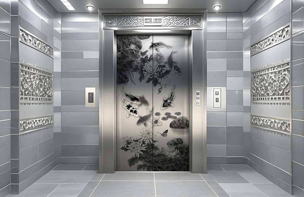 landscape painting elevator decoration stainless steel sheet
