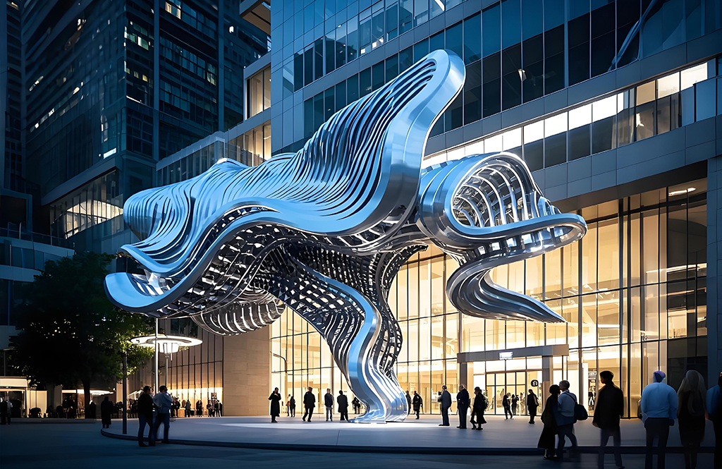 Dynamic wave stainless steel sculpture Dynamic wave stainless steel sculpture