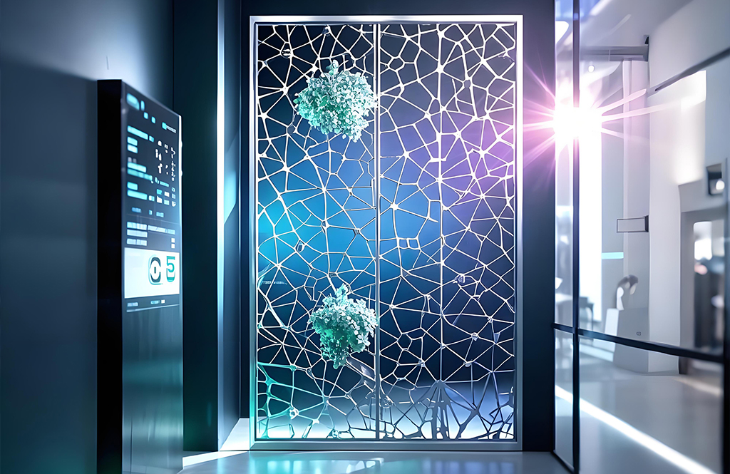 Smart home laser engraving hollow stainless steel partition
