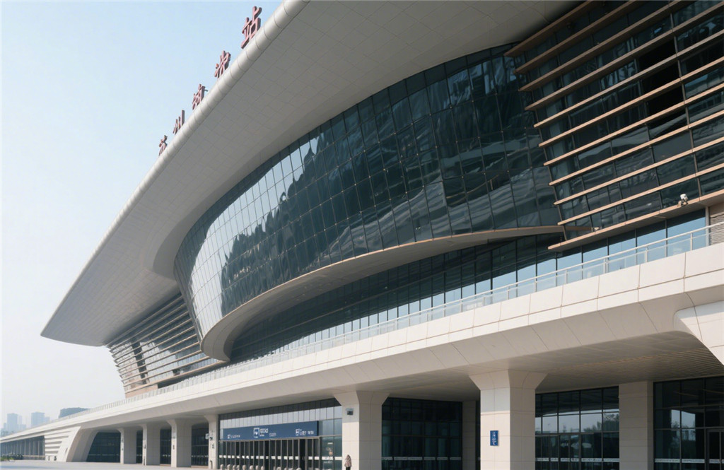 High speed railway station mirror black titanium stainless steel curtain wall