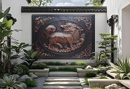Carved copper plate