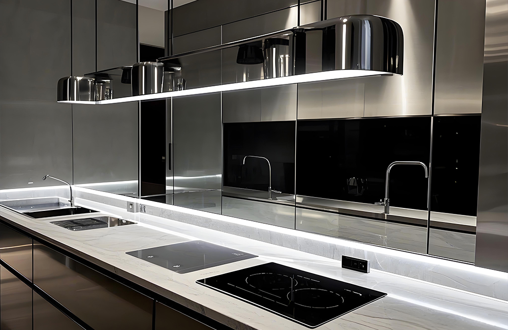 Apartment kitchen stainless steel application