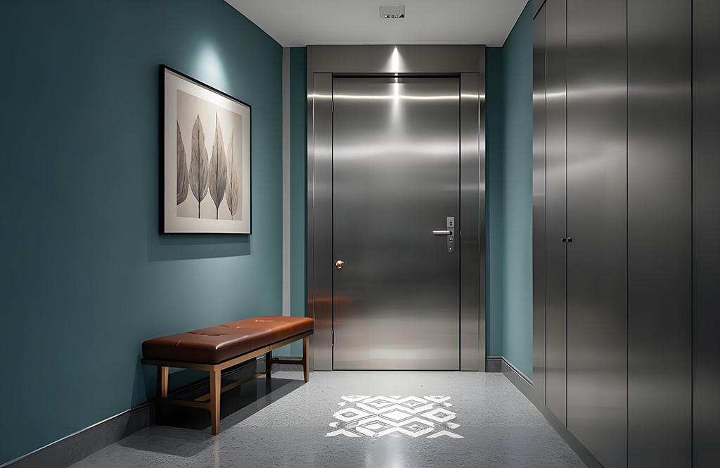 Apartment door stainless steel application