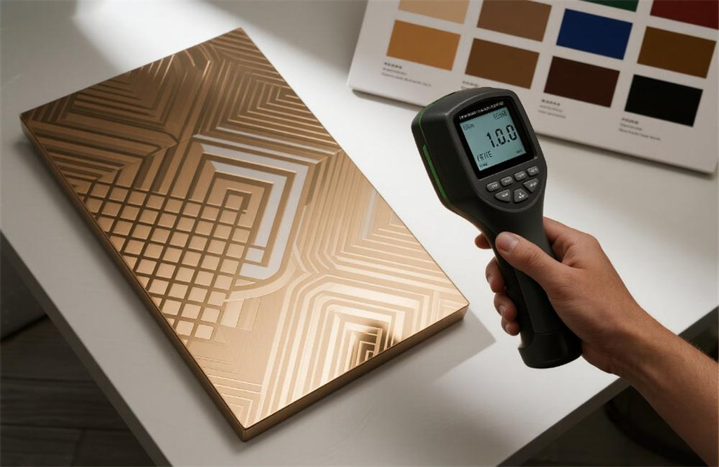 Surface inspection of stainless steel sheet after PVD coating