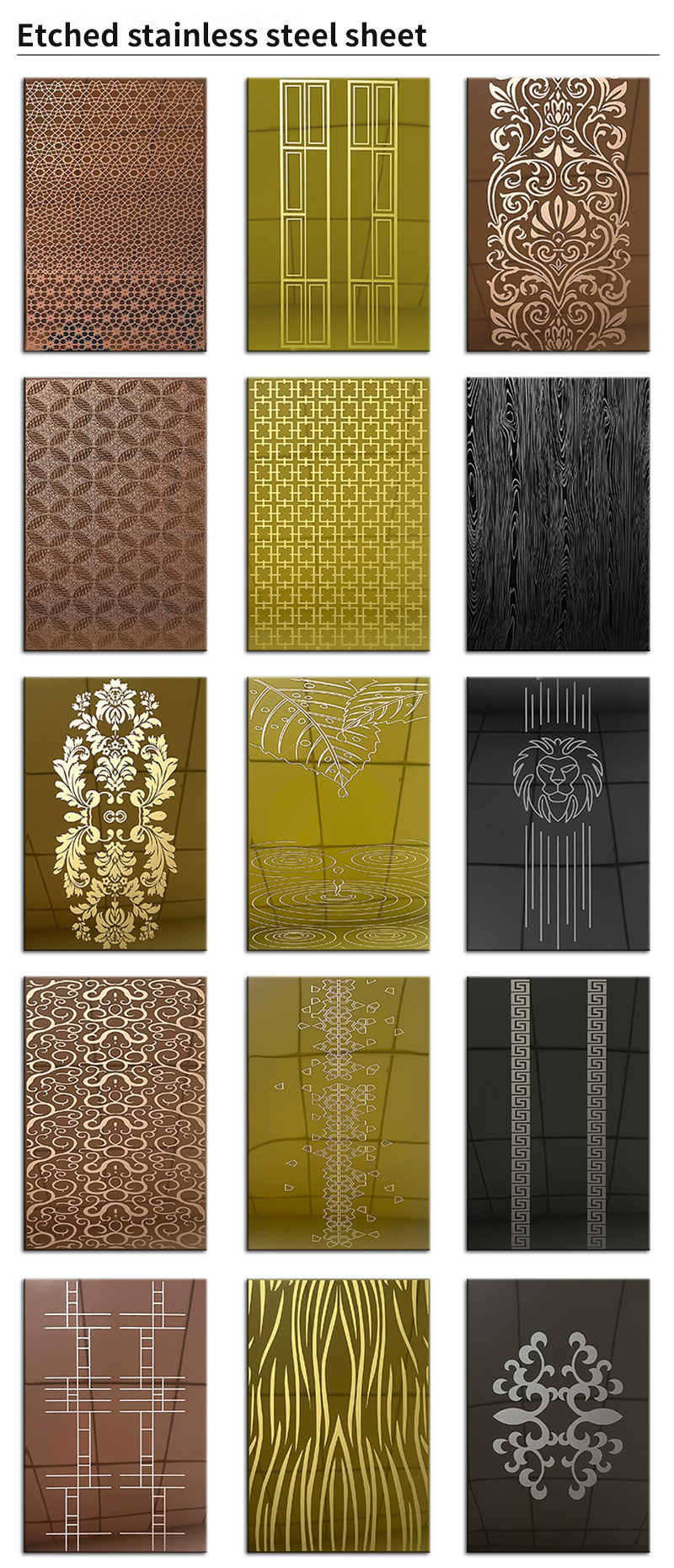 Etched stainless steel