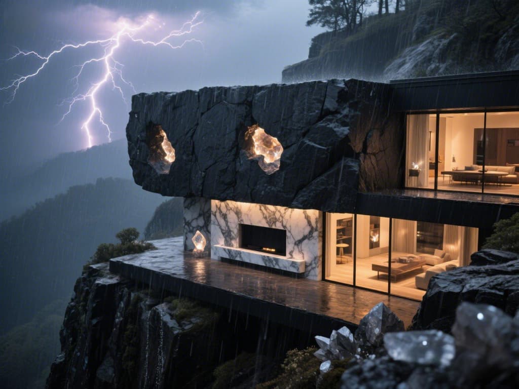 The application effect of stone building decoration in cliff side villas The application effect of stone building decoration in cliff side villas